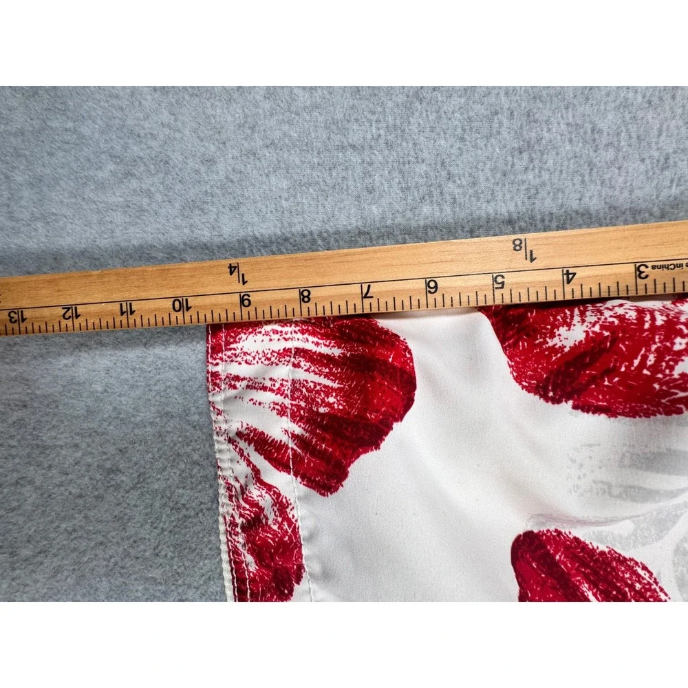 Abercrombie & Fitch Mens XL Board Shorts White Red Floral Cargo Swimwear